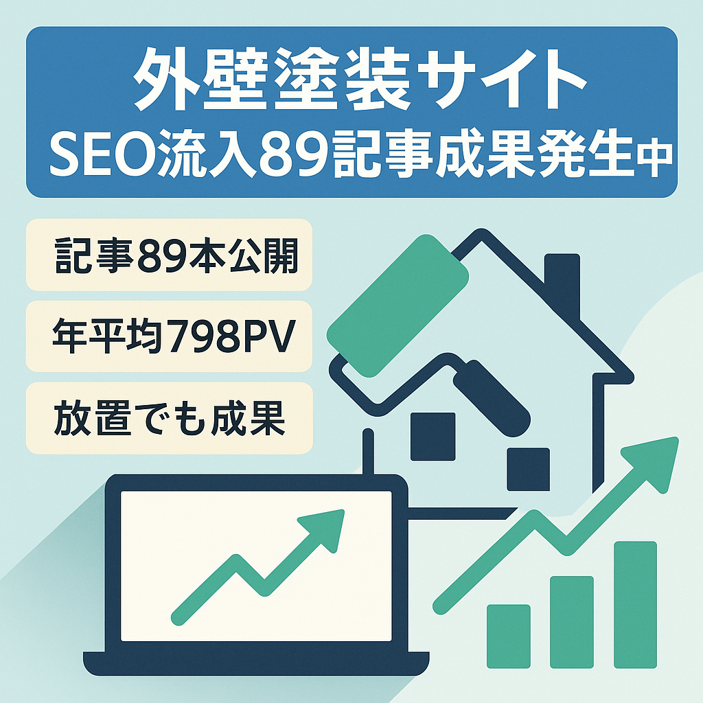 SEO流入がメインの外壁塗装サイト！89記事で成果も発生しています！
