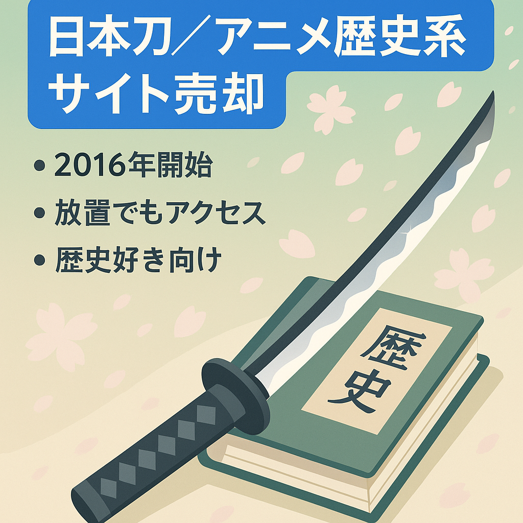 歴史系（日本刀やアニメ）特化サイトです。