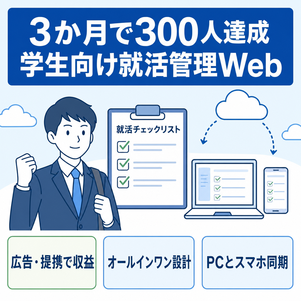 【リリース3か月でユーザー数300人突破】学生向け就職活動の管理webサービス
