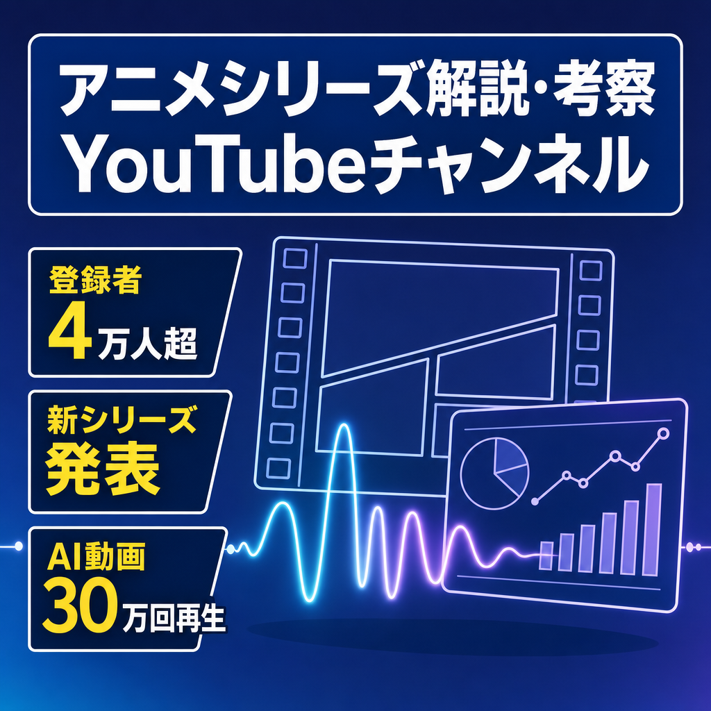 【登録者4万人越】新シリーズ発表の人気アニメシリーズ解説・考察Youtubeチャンネル