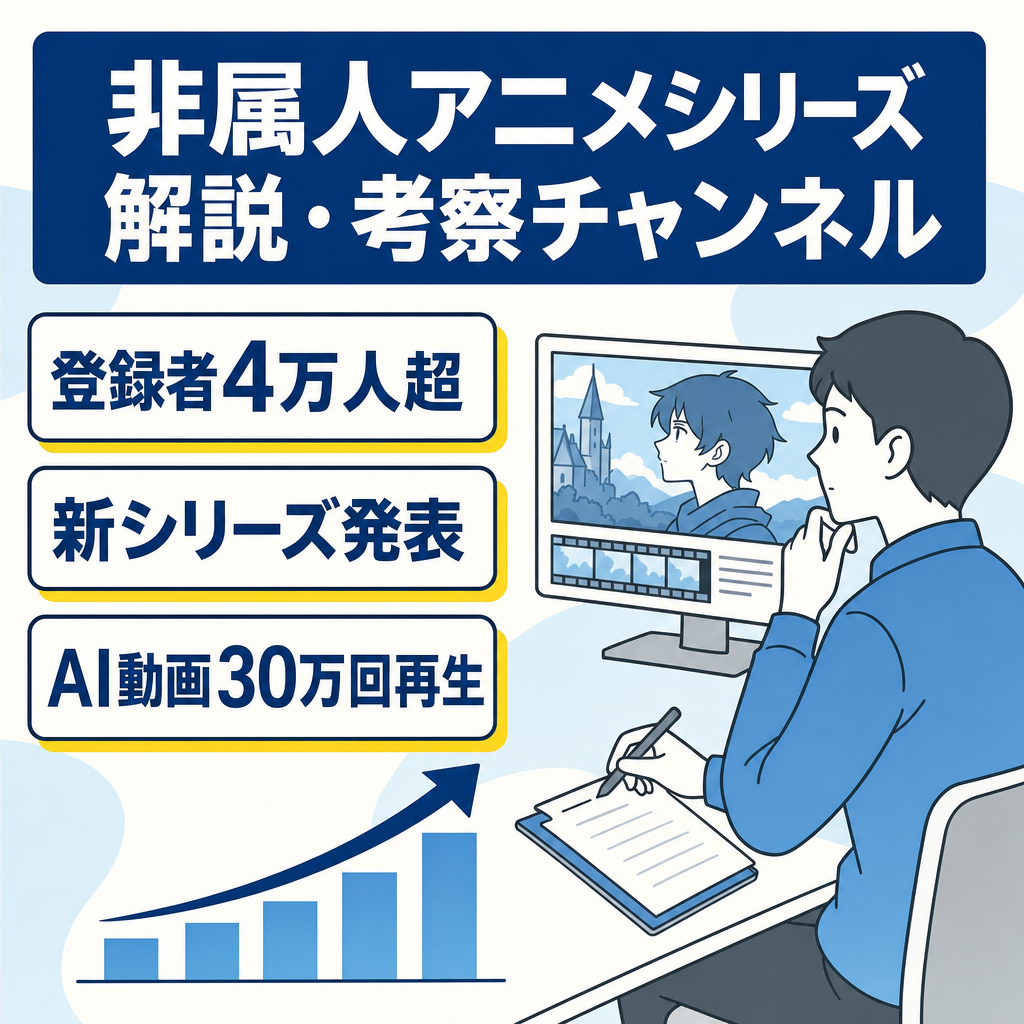 【非属人・登録者4万人】新シリーズ発表の人気アニメシリーズ解説・考察Youtubeチャンネル