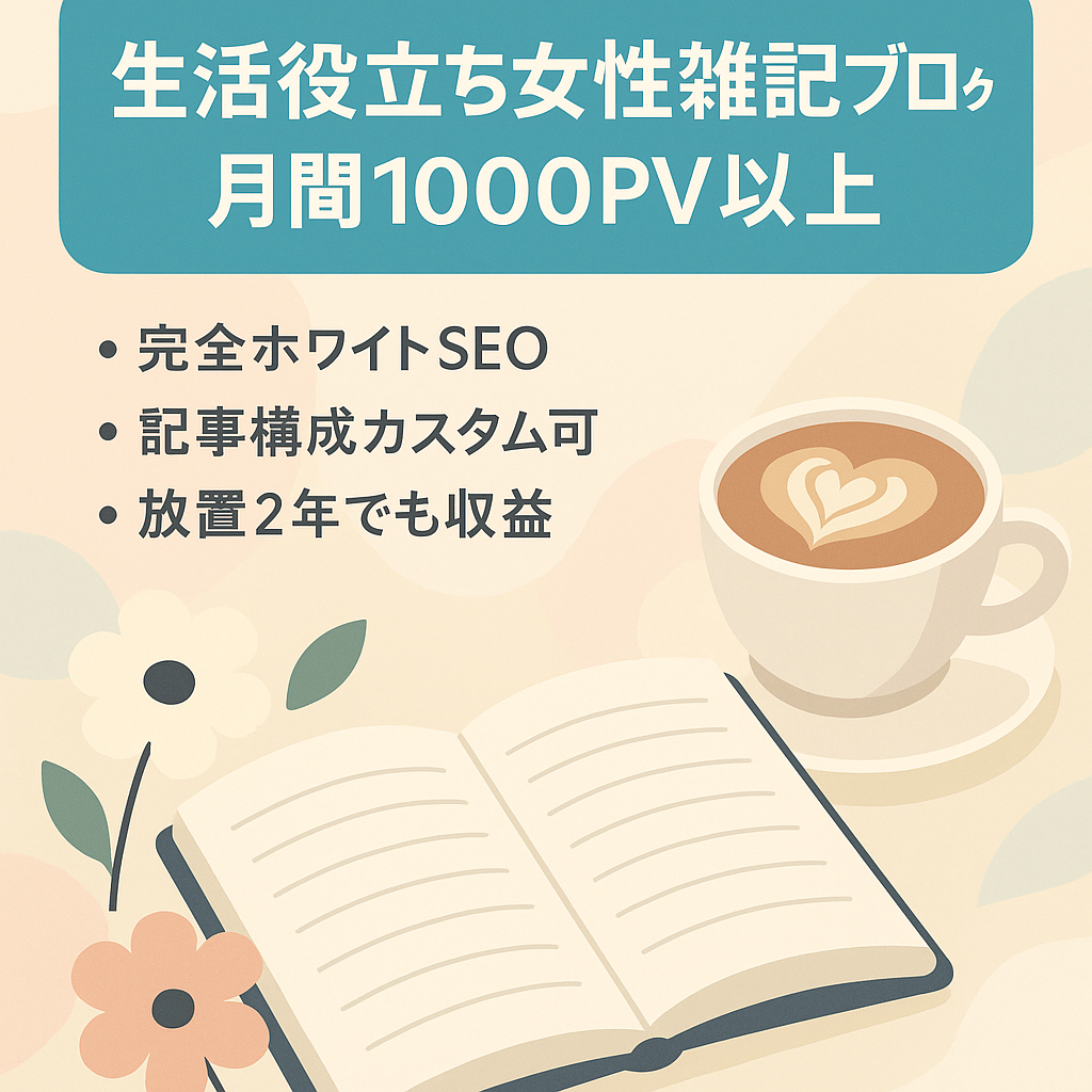 生活に役立つ情報を幅広く扱った女性向け雑記ブログ～月間１０００PV以上
