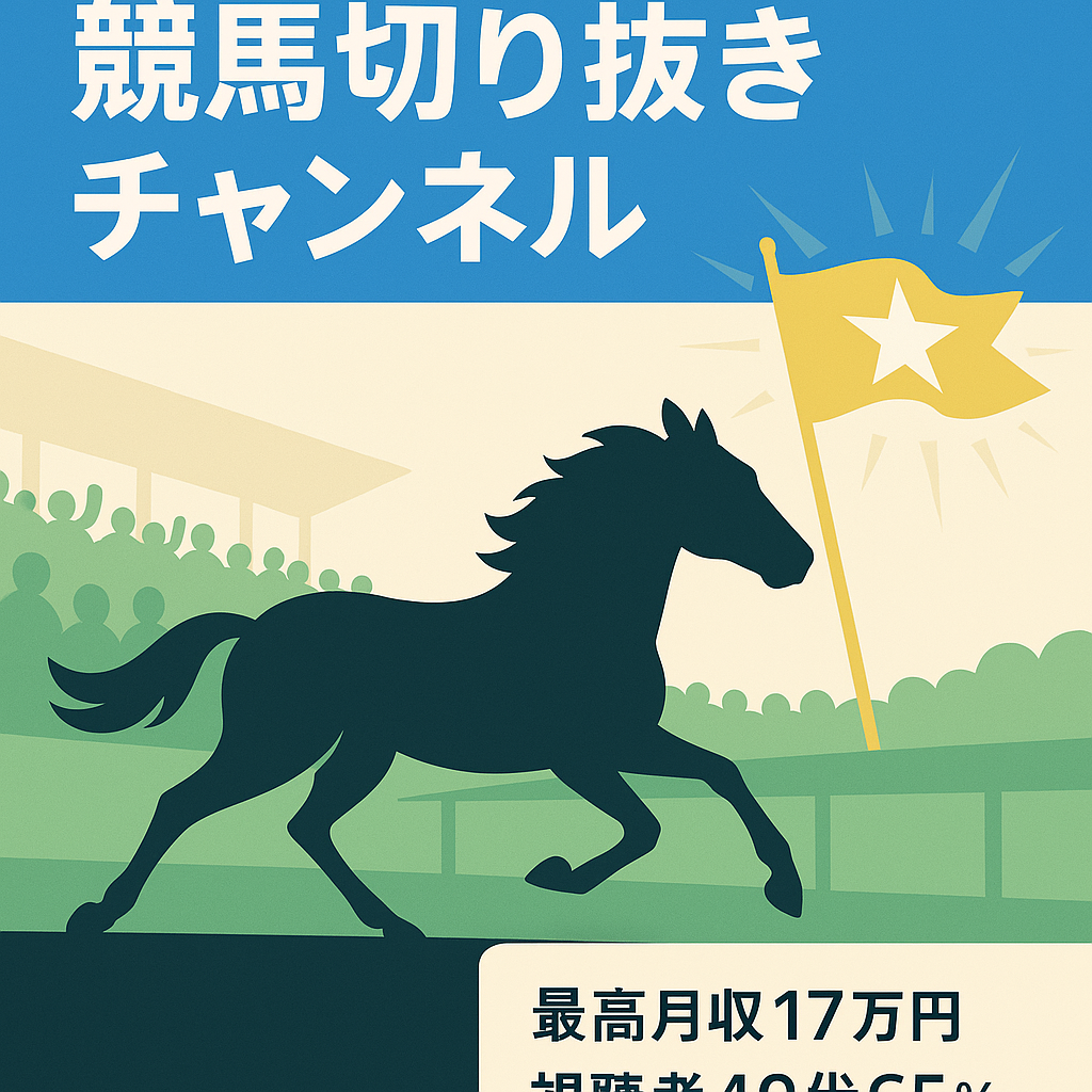 【登録者2.5万人超！最高月収17万！視聴者層40代以上が65%！】競馬切り抜きチャンネル