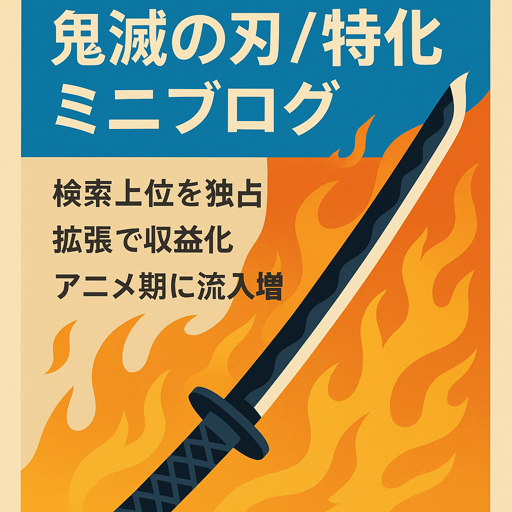 「鬼滅の刃」超ミニ特化ブログ【キーワード拡大で収益化可能】