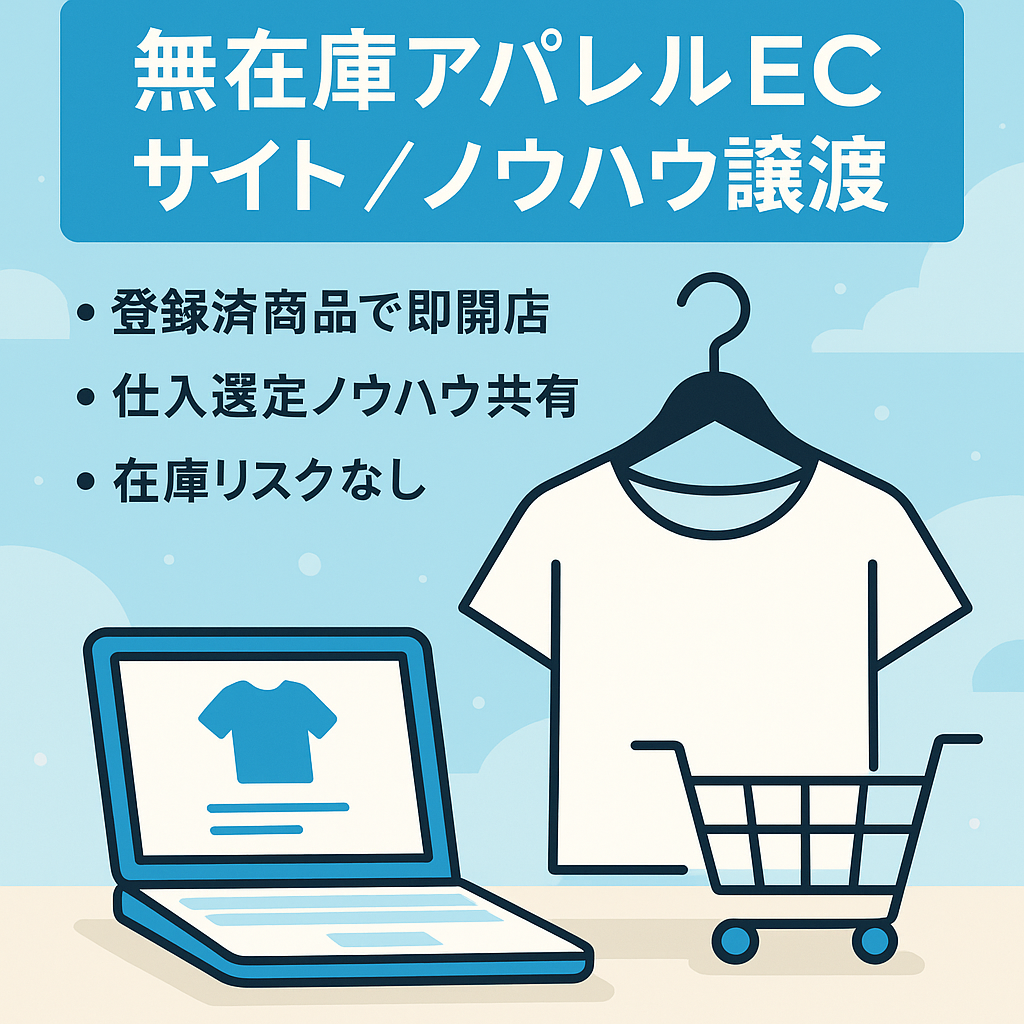 【アパレルEC】無在庫アパレルECノウハウとサイトの譲渡