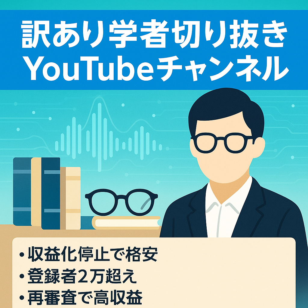 【訳あり】某有名学者の切り抜きチャンネル【最高月収益26万円超 | フォロワー2万人】