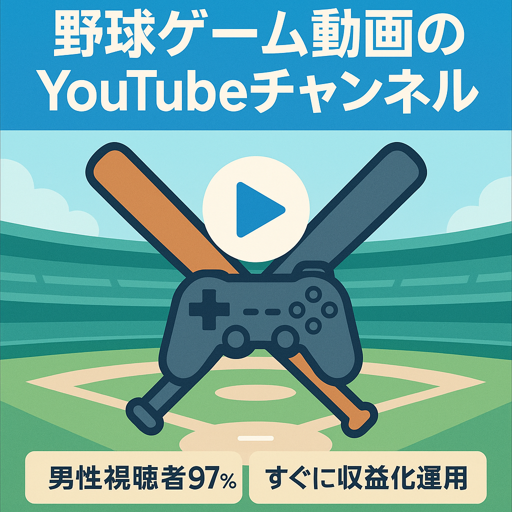 野球系ゲーム動画YouTubeチャンネル 約5000登録　累計再生回数500万