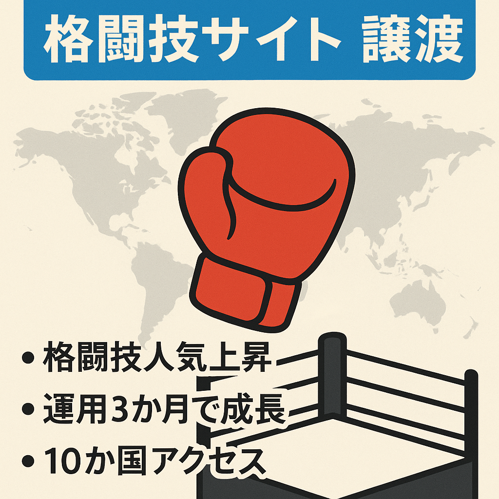 【月1万PVの格闘技サイト】マネタイズが上手な方にお売りしたいです。