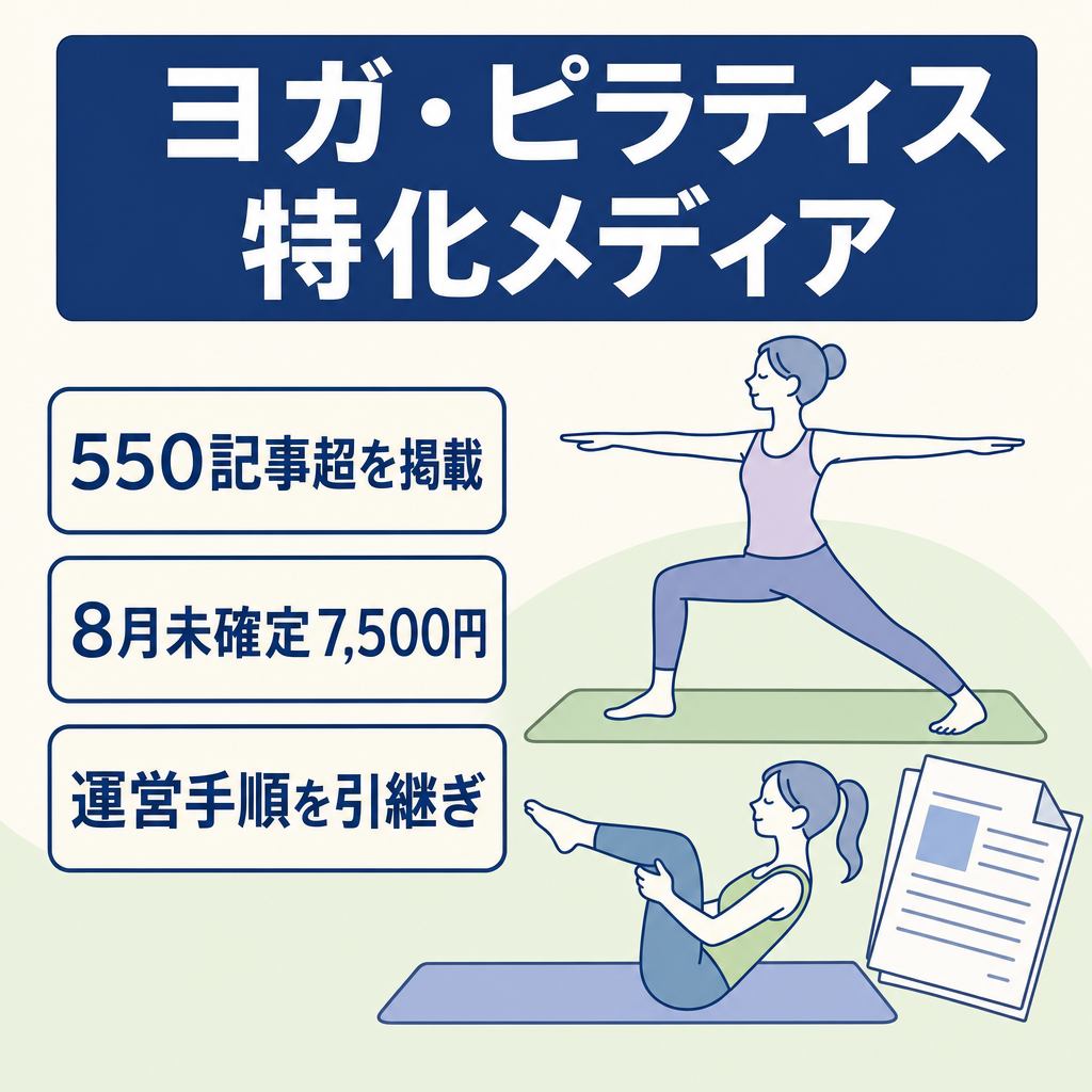 【550記事超・2026年8月に未確定成果7,500円】ヨガ・ピラティス特化メディア