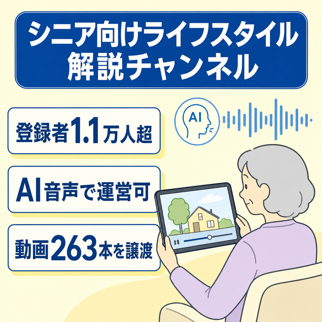 【登録者1万人以上】シニア向けライフスタイル解説チャンネル・シニアの口コミ