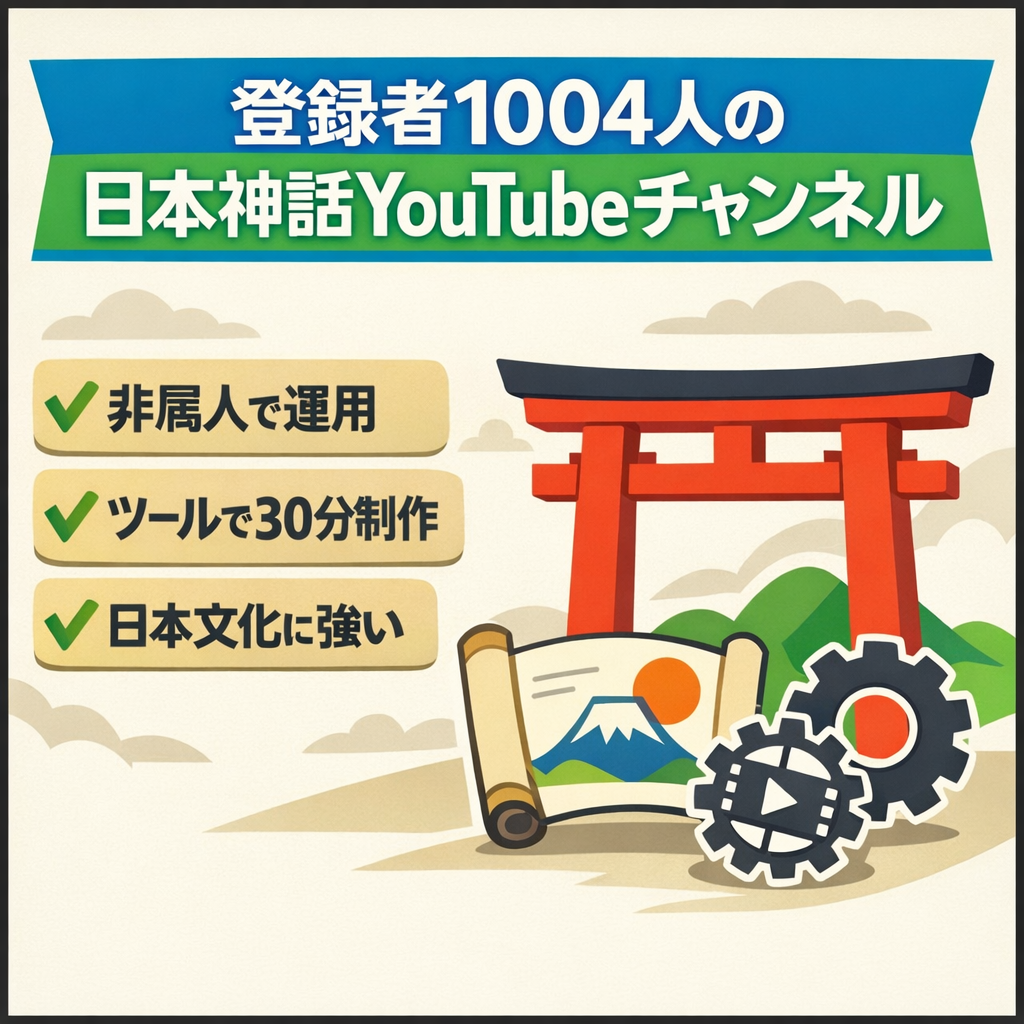 【チャンネル登録者1004人】非属人・日本神話に特化したYoutubeチャンネル譲渡