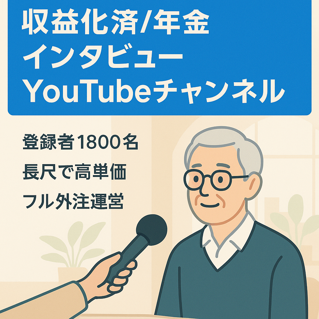 【収益化済 登録者数1800名】年金インタビューch!【フル外注可】