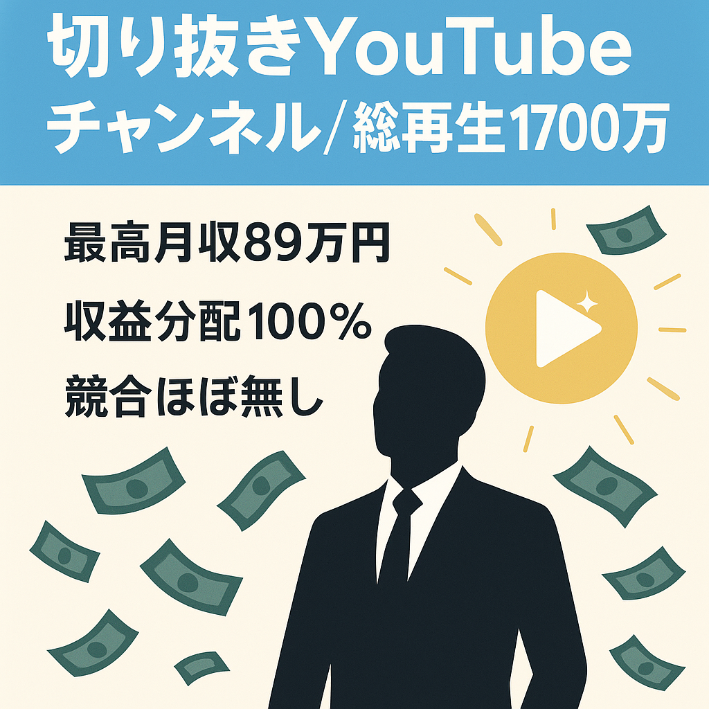 【1月の月収89万円・総再生数1700万回】業界1位で競合無し。お金持ち社長の切り抜きチャンネル【登録者数1.9万人】