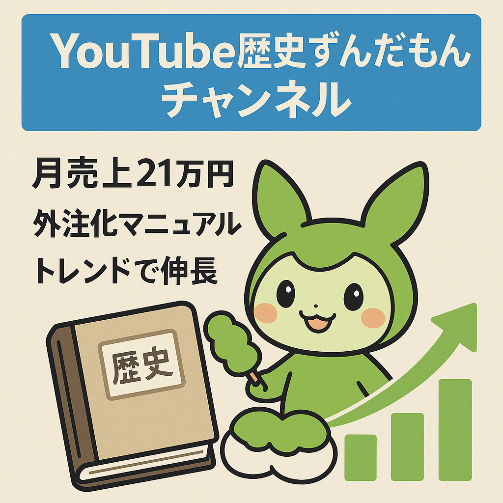 【現在月売上21万円！各種マニュアル付き！】歴史ずんだもんチャンネル