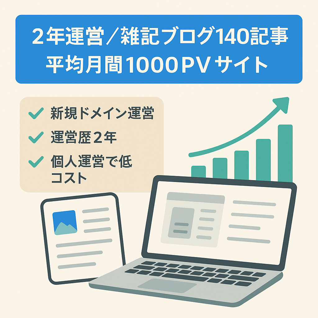 新規ドメイン取得から雑記ブログを2年間運営して記事数140超え。平均月間1000PV超えの個人運営サイト