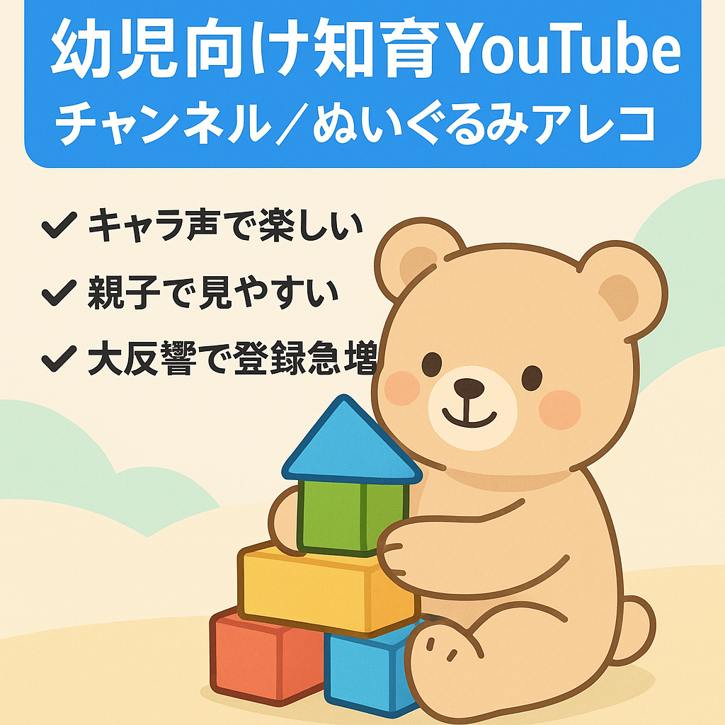 500人超！幼児向け知育YouTubeチャンネル！ぬいぐるみにアフレコする動画がメインです！