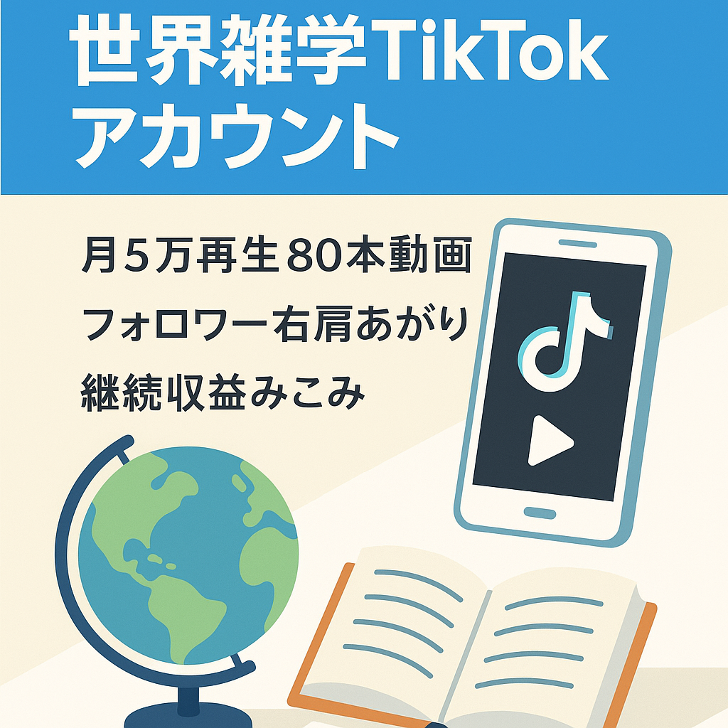 【３ヶ月で４万フォロワー達成】属人性なし、世界の国の雑学発信tiktokアカウント