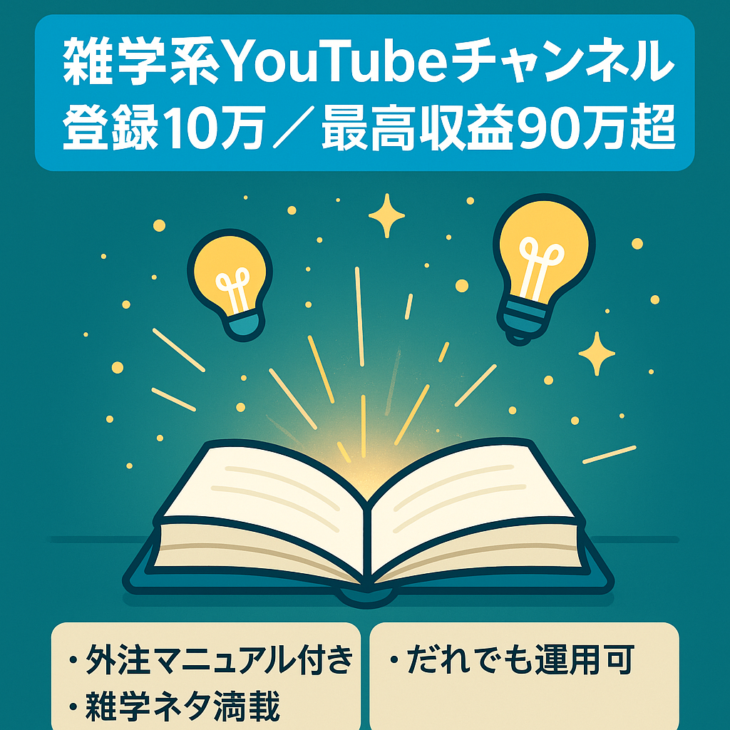 【登録者10万人超】非属人の雑学系YouTubeチャンネル【最高収益90万超】