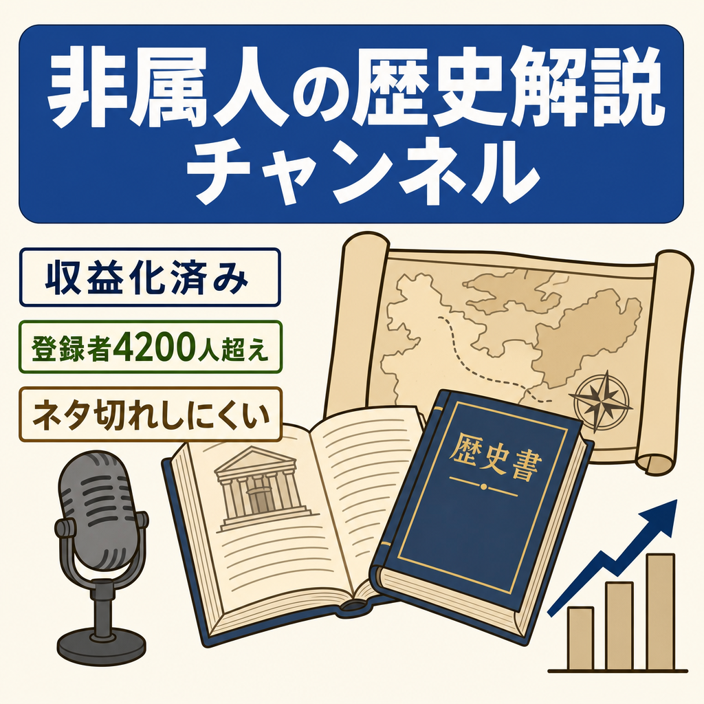 【収益化済】登録者4200人超えの非属人歴史系解説チャンネル