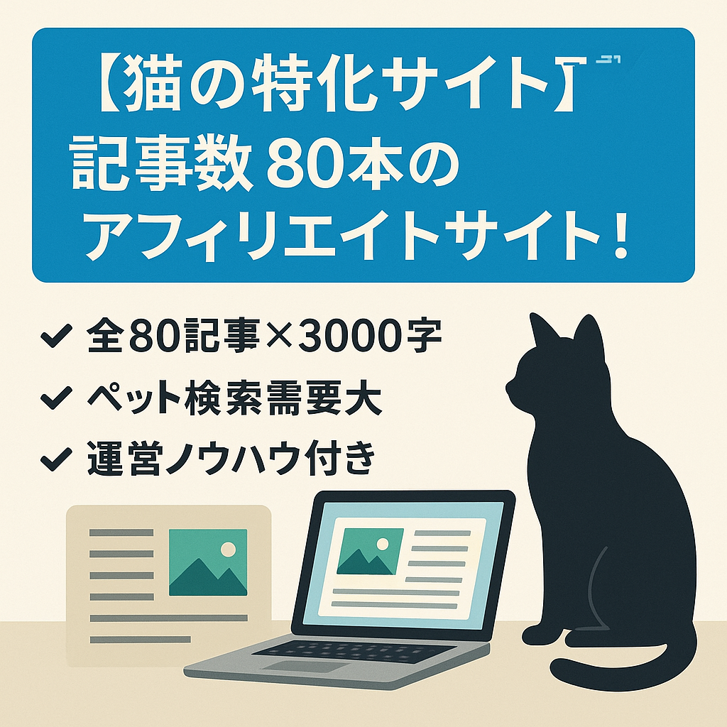 【猫の特化サイト】記事数80本のアフィリエイトサイト！
