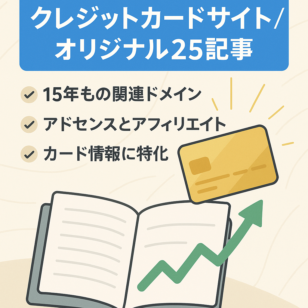 【クレジットカード/オリジナル25記事】アドセンス・アフィリエイトサイト