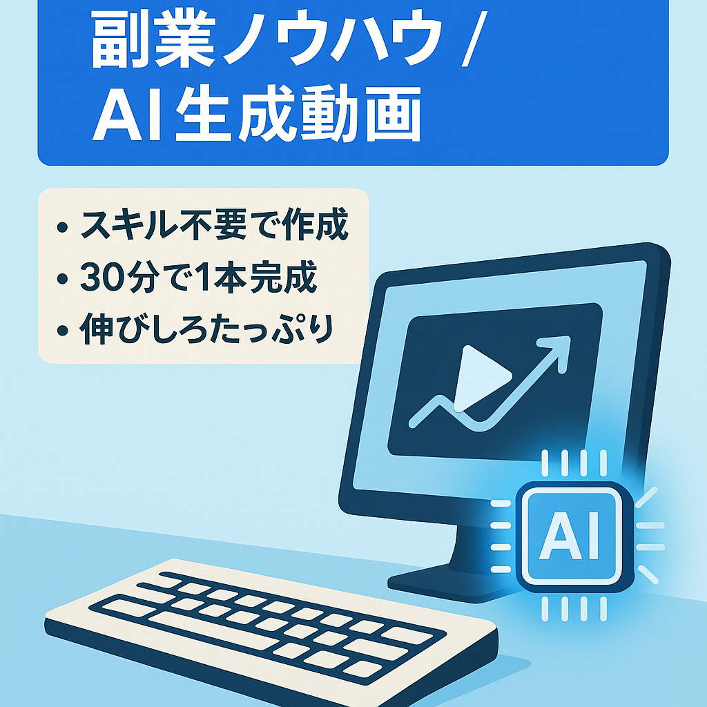 【1動画あたり5分で制作可能】AI生成動画で副業可能！