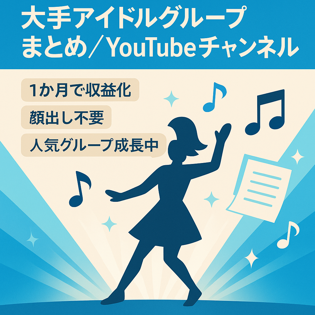 【1ヶ月で収益化達成！】顔出し不要の大手アイドルグループまとめチャンネル