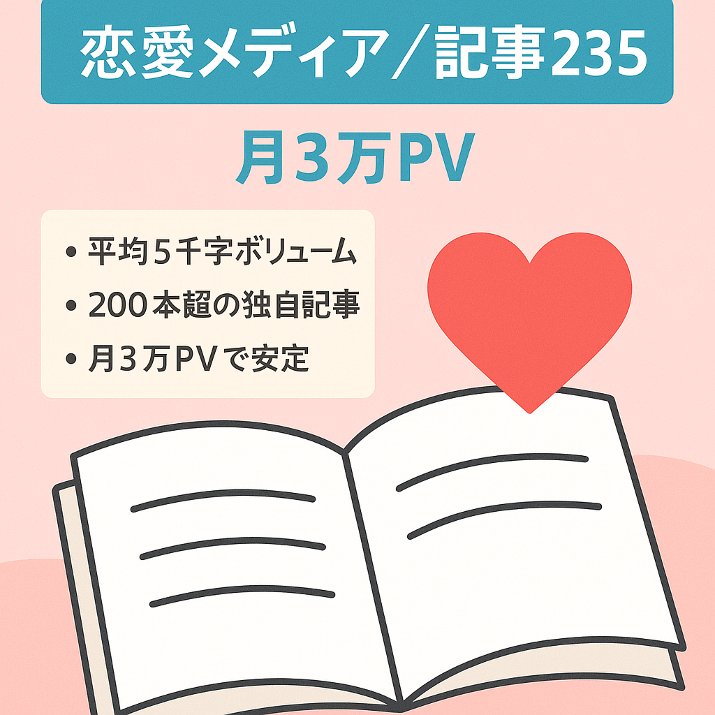 【記事数235】月3万PV超！モテる男女の情報が満載の恋愛メディア