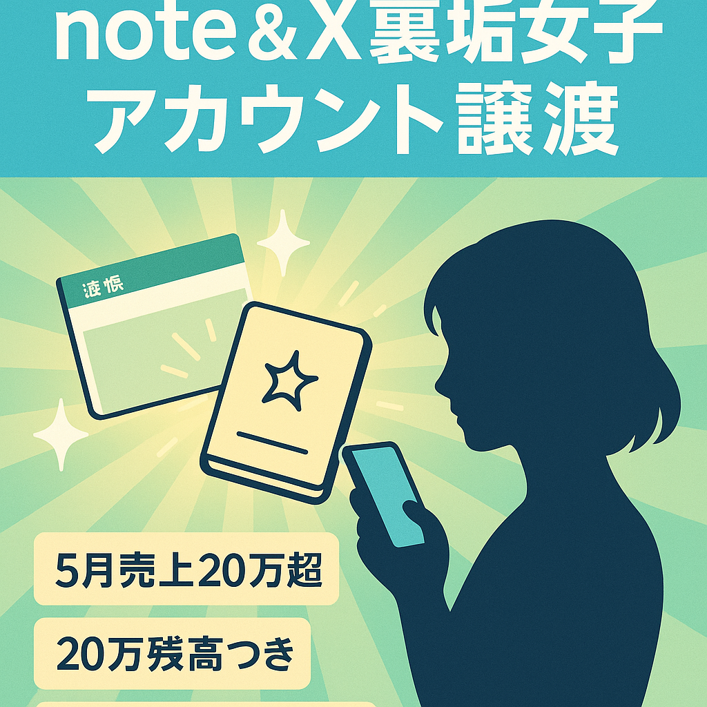 【5月売上既に20万以上】早い者勝ちX（Twitter）裏垢女子アカウント『noteアカウント譲渡』