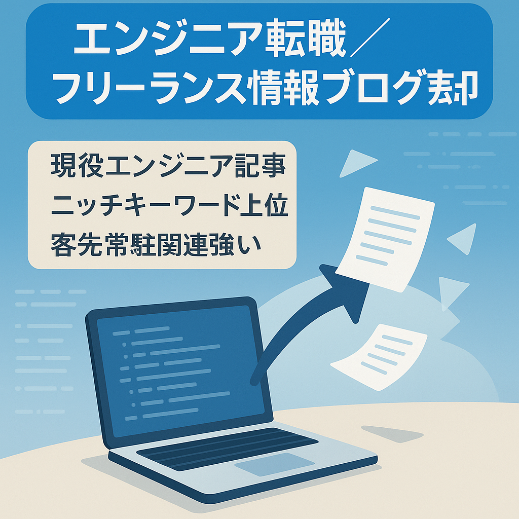 エンジニア転職系アフィリエイトに強く、高単価で成約率も高い、エンジニア転職・フリーランスに特化した情報ブログ