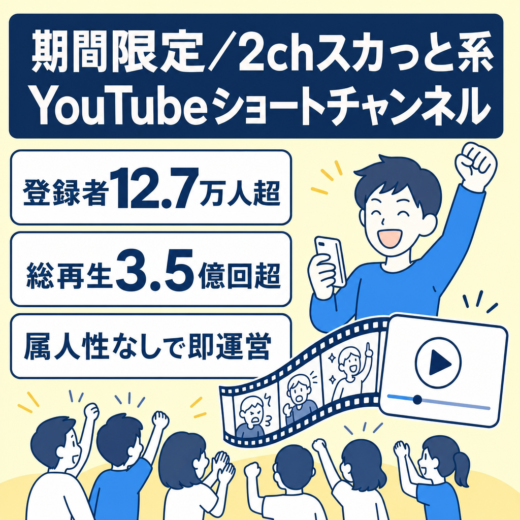 【期間限定】日本人リアルユーザー登録者12.7万人超え！2chスカっと系YouTubeショート動画チャンネル