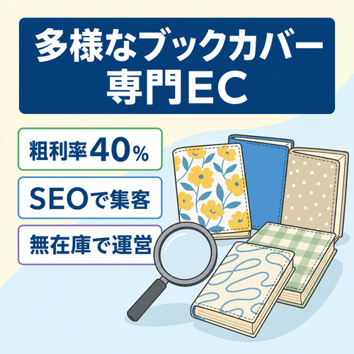 【粗利率40%】多様な品揃えのブックカバーに特化した専門EC