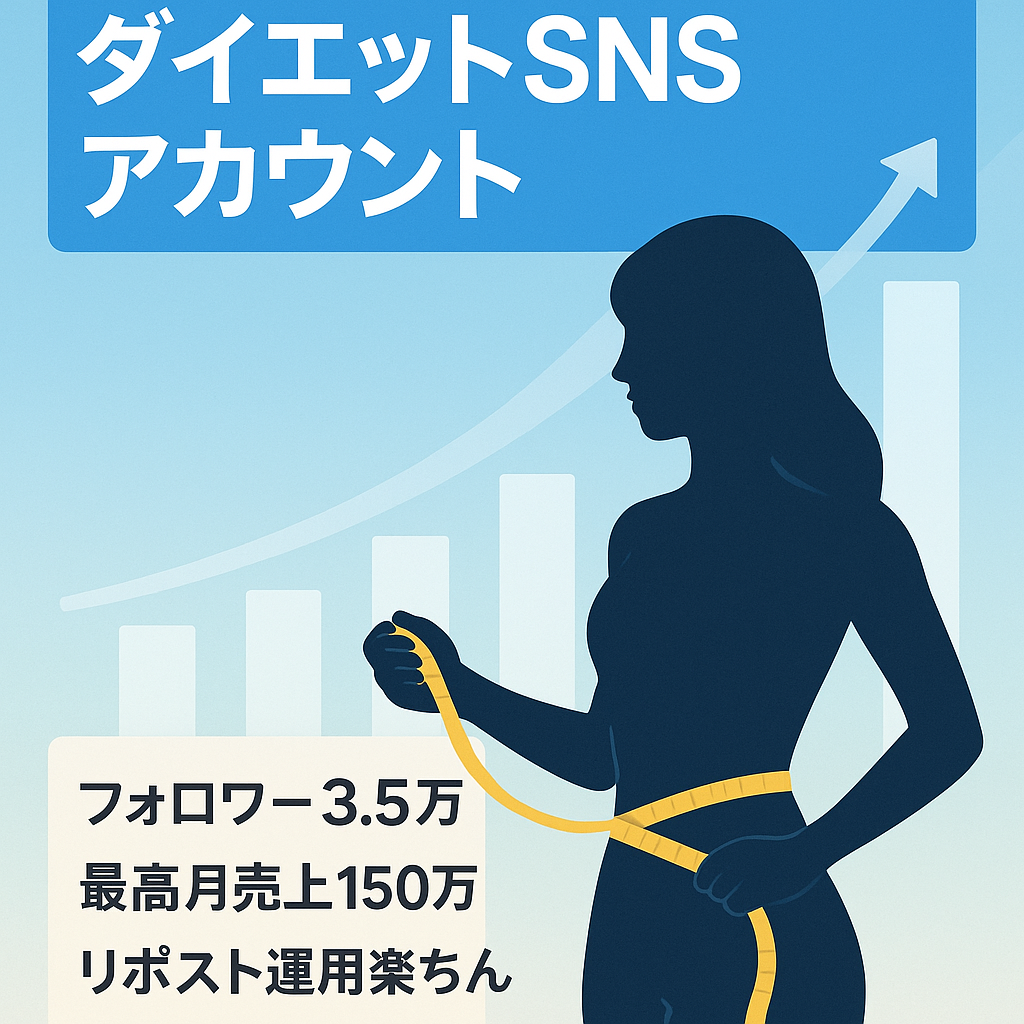 累計1200万売上(証拠あり)フォロワー3.5万のダイエットアカウント【リポスト運用】