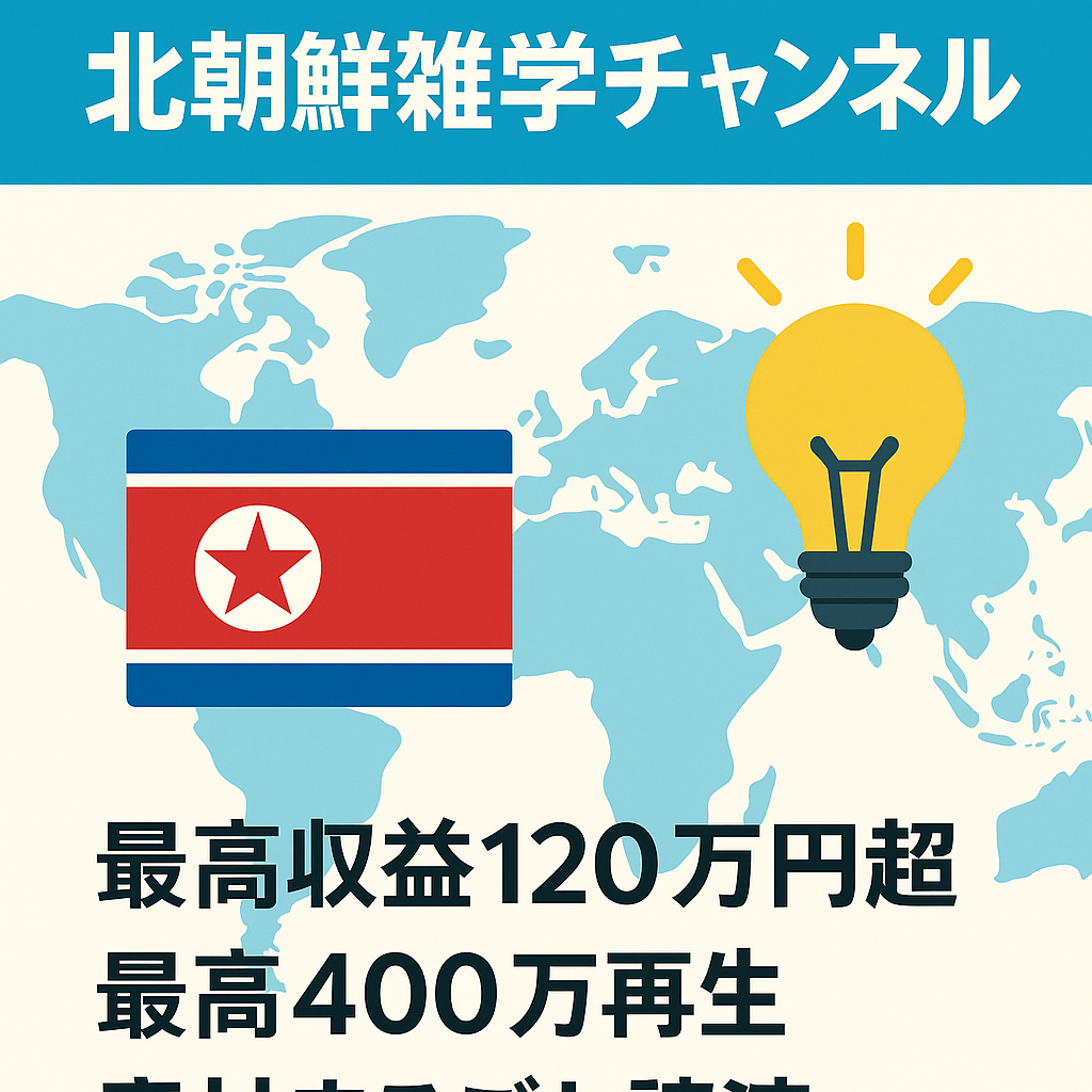 【最高収益120万円超】非属人YouTubeショート　北朝鮮に関する雑学チャンネル